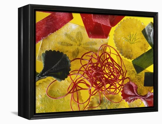 Home-made Noodles in Various Colours and Shapes-Ulrike Koeb-Framed Premier Image Canvas