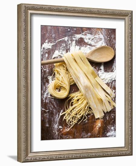 Home-Made Pasta with Wooden Spoon-null-Framed Photographic Print