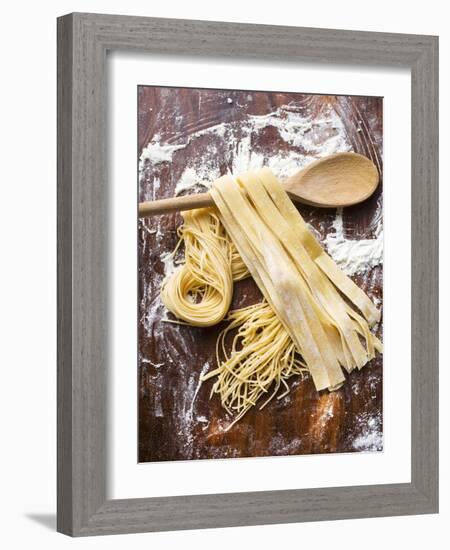 Home-Made Pasta with Wooden Spoon-null-Framed Photographic Print