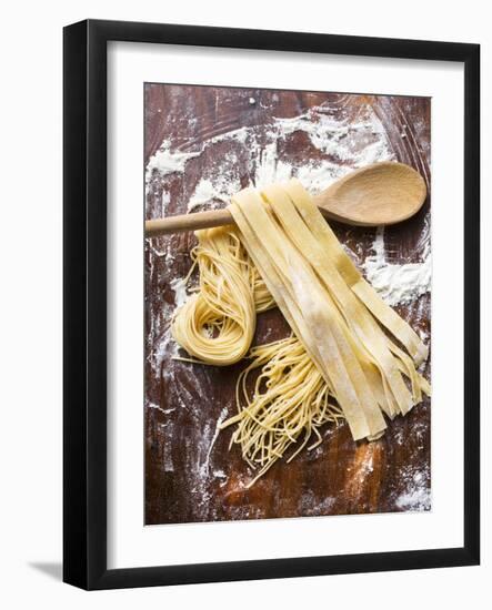 Home-Made Pasta with Wooden Spoon-null-Framed Photographic Print