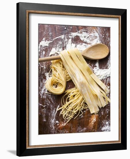 Home-Made Pasta with Wooden Spoon-null-Framed Photographic Print