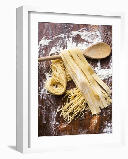 Home-Made Pasta with Wooden Spoon-null-Framed Photographic Print