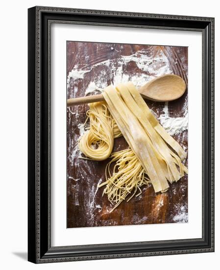 Home-Made Pasta with Wooden Spoon-null-Framed Photographic Print