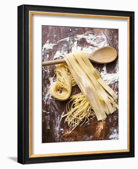 Home-Made Pasta with Wooden Spoon-null-Framed Photographic Print