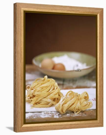 Home-made Ribbon Pasta and Ingredients-null-Framed Premier Image Canvas