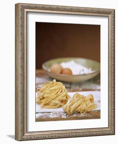 Home-made Ribbon Pasta and Ingredients-null-Framed Photographic Print