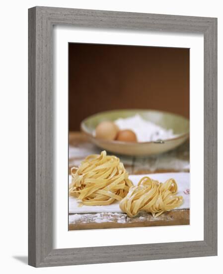 Home-made Ribbon Pasta and Ingredients-null-Framed Photographic Print