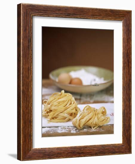 Home-made Ribbon Pasta and Ingredients-null-Framed Photographic Print