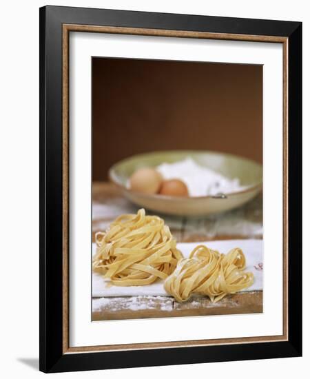 Home-made Ribbon Pasta and Ingredients-null-Framed Photographic Print