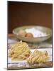 Home-made Ribbon Pasta and Ingredients-null-Mounted Photographic Print