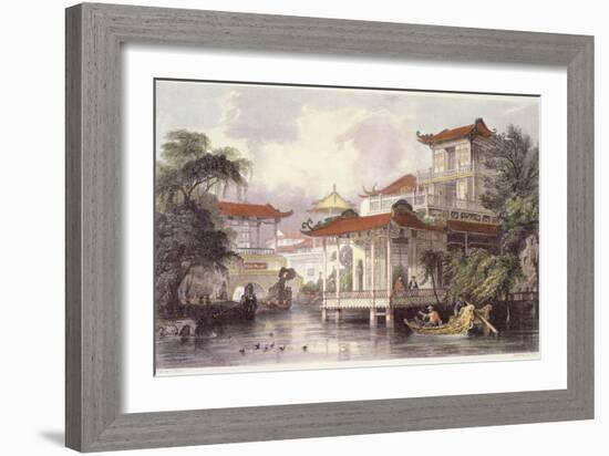 Home of a Chinese Merchant Near Canton-Thomas Allom-Framed Giclee Print