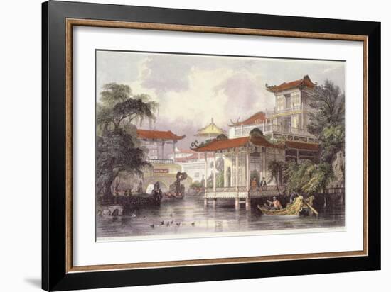 Home of a Chinese Merchant Near Canton-Thomas Allom-Framed Giclee Print