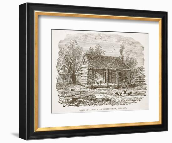 Home of Lincoln at Gentryville, Indiana, from a Book Pub. 1896-American School-Framed Giclee Print