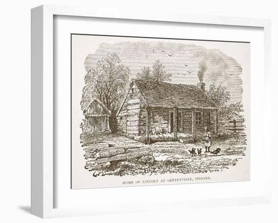 Home of Lincoln at Gentryville, Indiana, from a Book Pub. 1896-American School-Framed Giclee Print