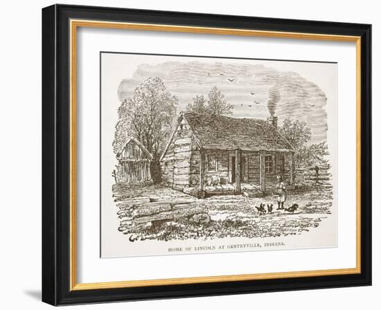 Home of Lincoln at Gentryville, Indiana, from a Book Pub. 1896-American School-Framed Giclee Print