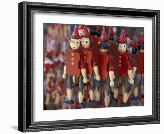 Home of Pinocchio, Dolls for Sale, Collodi, Italy-Walter Bibikow-Framed Photographic Print