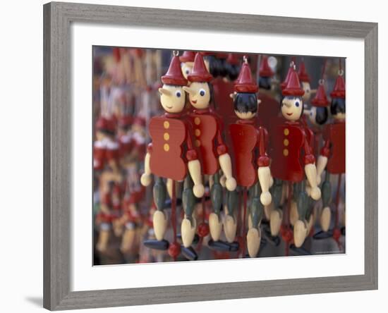 Home of Pinocchio, Dolls for Sale, Collodi, Italy-Walter Bibikow-Framed Photographic Print