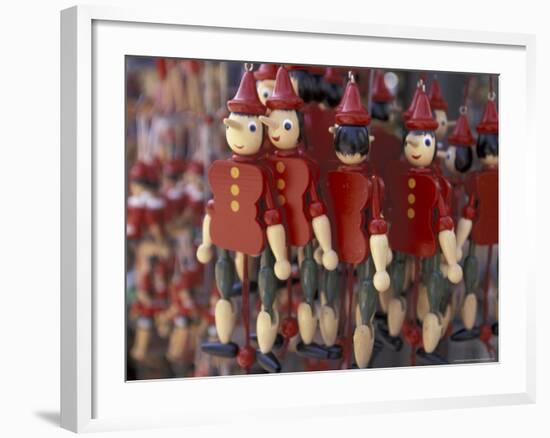 Home of Pinocchio, Dolls for Sale, Collodi, Italy-Walter Bibikow-Framed Photographic Print