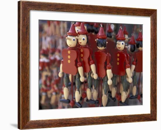 Home of Pinocchio, Dolls for Sale, Collodi, Italy-Walter Bibikow-Framed Photographic Print