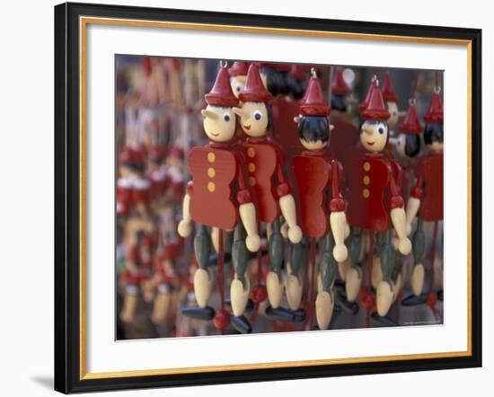 Home of Pinocchio, Dolls for Sale, Collodi, Italy-Walter Bibikow-Framed Photographic Print