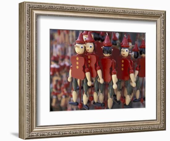 Home of Pinocchio, Dolls for Sale, Collodi, Italy-Walter Bibikow-Framed Photographic Print