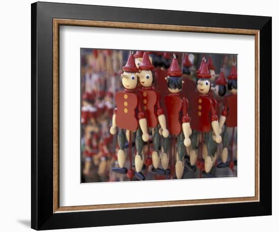 Home of Pinocchio, Dolls for Sale, Collodi, Italy-Walter Bibikow-Framed Photographic Print