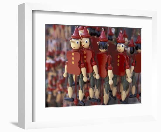 Home of Pinocchio, Dolls for Sale, Collodi, Italy-Walter Bibikow-Framed Photographic Print