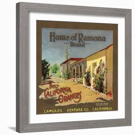 Home of Ramona Brand - Camulos, California - Citrus Crate Label-Lantern Press-Framed Art Print