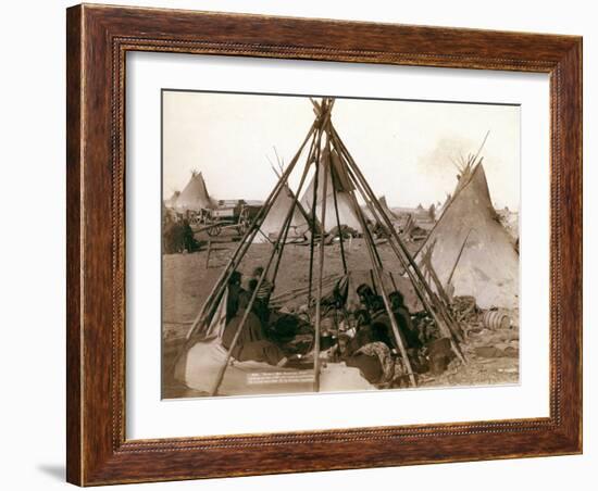 Home of the wife of Dakota chief, American Horse-John C. H. Grabill-Framed Photographic Print