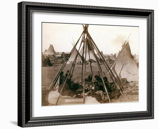 Home of the wife of Dakota chief, American Horse-John C. H. Grabill-Framed Photographic Print