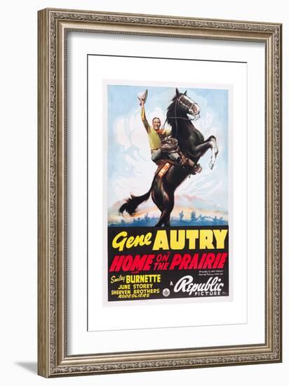 HOME ON THE PRAIRIE, Gene Autry, 1939.-null-Framed Premium Giclee Print