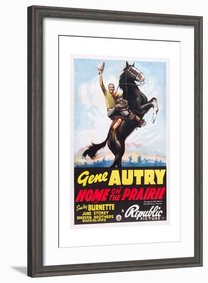 HOME ON THE PRAIRIE, Gene Autry, 1939.-null-Framed Art Print