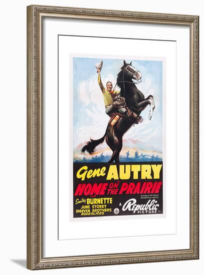 HOME ON THE PRAIRIE, Gene Autry, 1939.-null-Framed Art Print