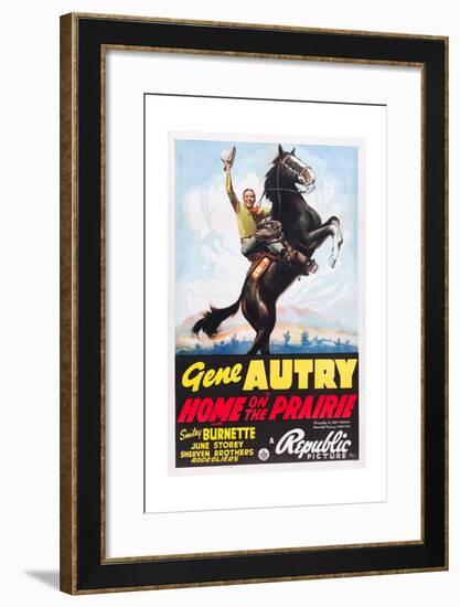 HOME ON THE PRAIRIE, Gene Autry, 1939.-null-Framed Art Print