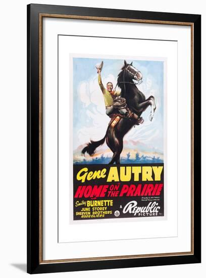 HOME ON THE PRAIRIE, Gene Autry, 1939.-null-Framed Art Print