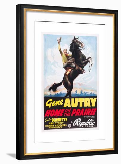 HOME ON THE PRAIRIE, Gene Autry, 1939.-null-Framed Art Print