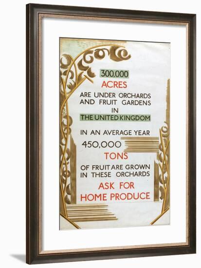 Home Produce, from the Series 'Home Gardens for Home Markets'-Paul Nash-Framed Giclee Print