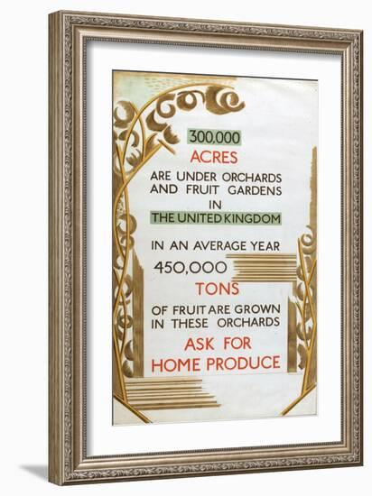 Home Produce, from the Series 'Home Gardens for Home Markets'-Paul Nash-Framed Giclee Print