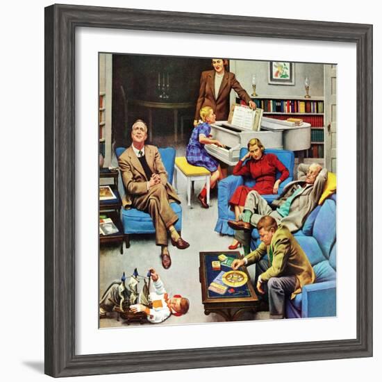 "Home Recital", March 3, 1951-John Falter-Framed Giclee Print