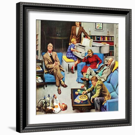 "Home Recital", March 3, 1951-John Falter-Framed Giclee Print