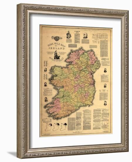 Home Rule Map of Ireland-Dan Sproul-Framed Art Print