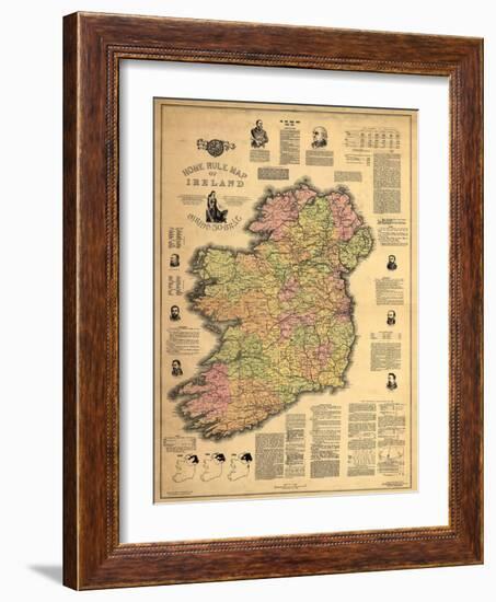 Home Rule Map of Ireland-Dan Sproul-Framed Art Print