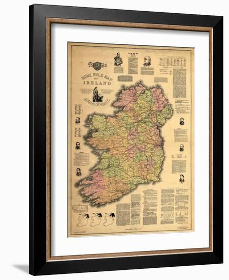 Home Rule Map of Ireland-Dan Sproul-Framed Art Print