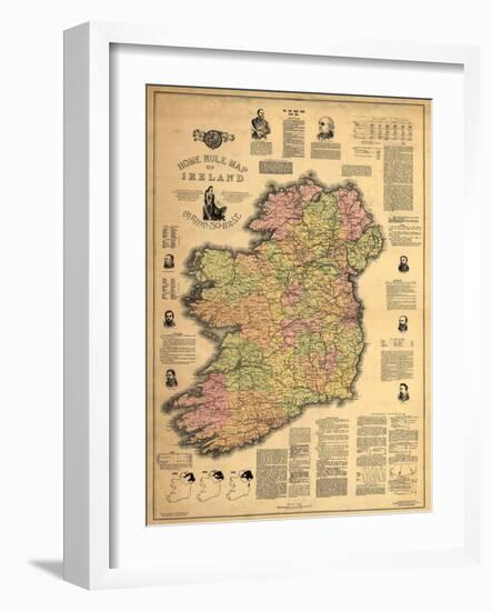 Home Rule Map of Ireland-Dan Sproul-Framed Art Print