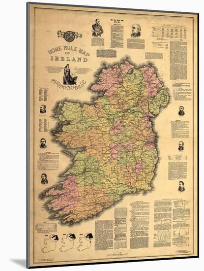 Home Rule Map of Ireland-Dan Sproul-Mounted Art Print