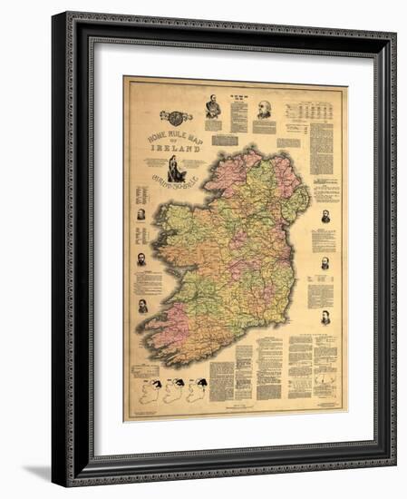 Home Rule Map of Ireland-Dan Sproul-Framed Art Print