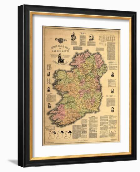 Home Rule Map of Ireland-Dan Sproul-Framed Art Print