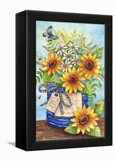 Home Sweet Home Sunflowers and Daisies-Melinda Hipsher-Framed Premier Image Canvas
