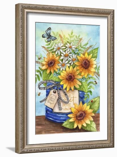 Home Sweet Home Sunflowers and Daisies-Melinda Hipsher-Framed Giclee Print