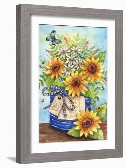 Home Sweet Home Sunflowers and Daisies-Melinda Hipsher-Framed Giclee Print